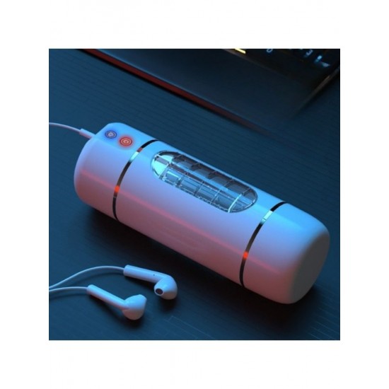 Pilli 10 Mod Titreşimli Sesli Akıllı Mastürbatör Beyaz