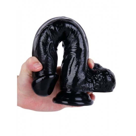 Siyah Vantuzlu Dildo 25,5 cm