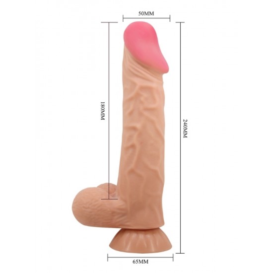 9.4 İnç Kıkırdak Yapılı Gerçek Deri Yapılı Dildo