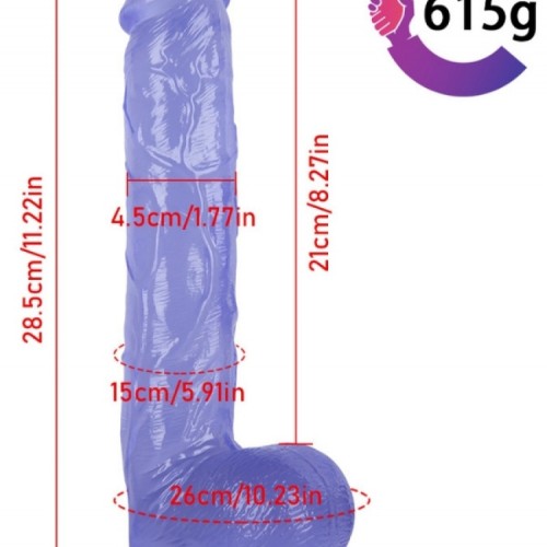 Gerçekçi Jel Dildo Penis 28 cm