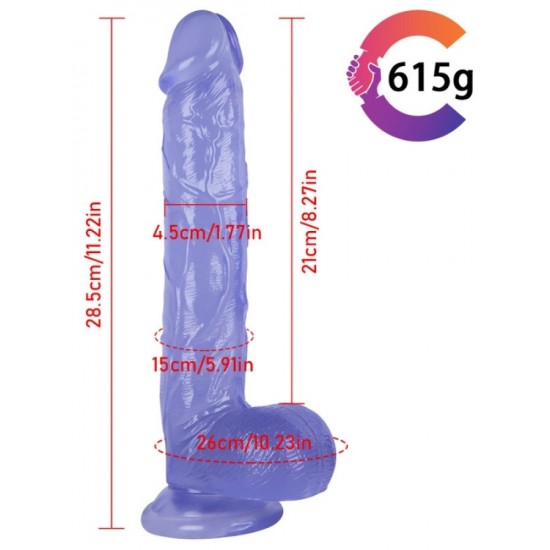 Gerçekçi Jel Dildo Penis 28 cm