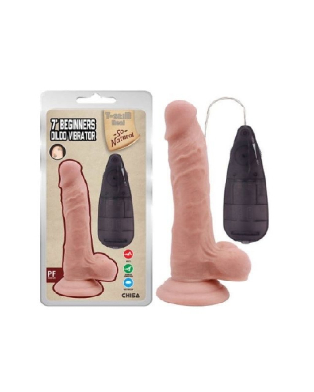 7’ Beginners Dildo Vibrator Flesh 17.5 cm
