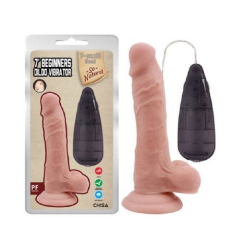 7’ Beginners Dildo Vibrator Flesh 17.5 cm