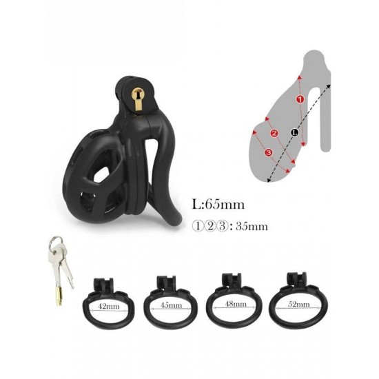 Siyah Ayarlanabilir Metal Penis Kafesi S Beden