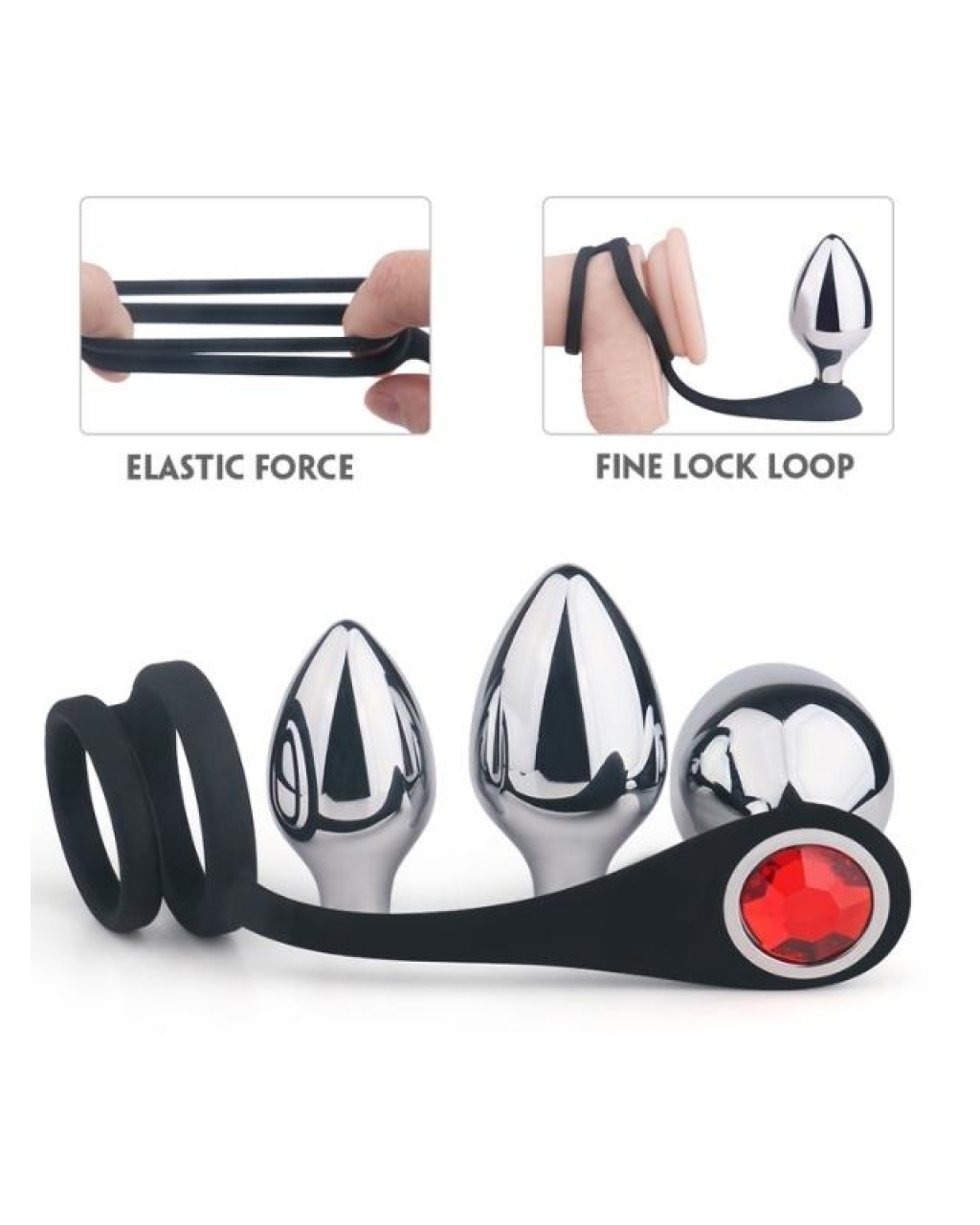 S-Hande Metal Anal Plug Seti ve Penis Halkası