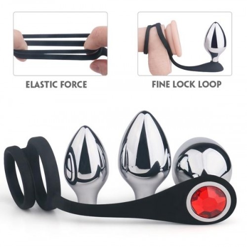 S-Hande Metal Anal Plug Seti ve Penis Halkası