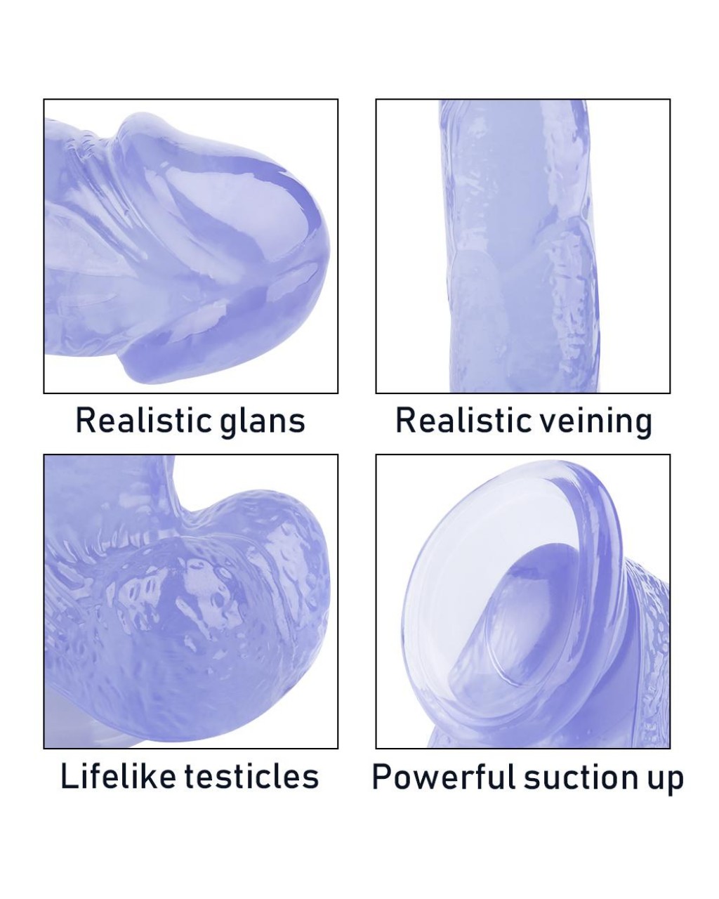 20CM Gerçekçi Mor Dildo Penis