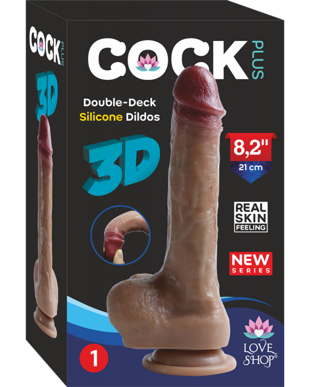 Realistik Penis Vantuzlu Damarlı 21 cm