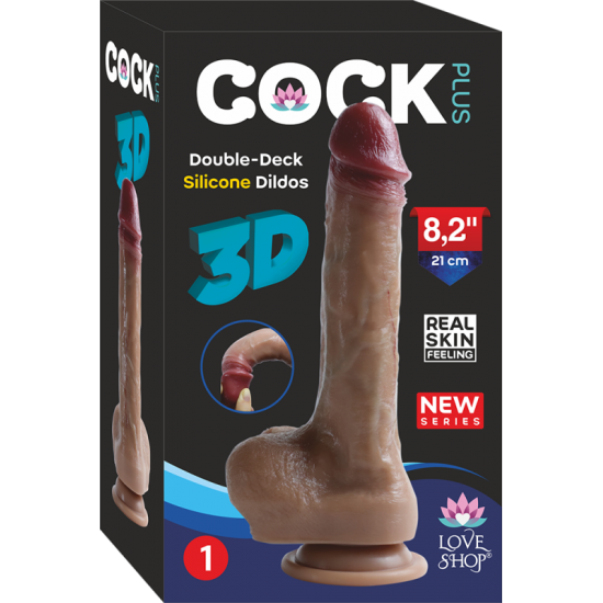 Realistik Penis Vantuzlu Damarlı 21 cm