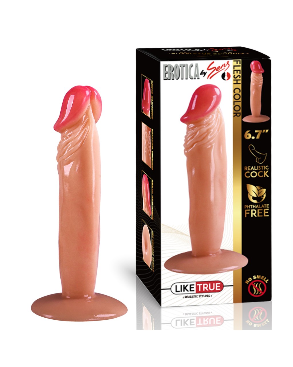 UNIQUE Realistik Dokuda Dildo Vantuzlu Gerçekçi Yapay Penis 17 CM