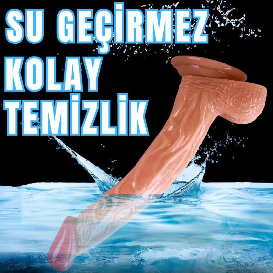 Realistik Dokuda Kavisli Dildo Vantuzlu Gerçekçi Yapay Penis 25 CM Realistik Dokuda Kavisli Dildo Vantuzlu Gerçekçi Yapay Penis 25 CM
